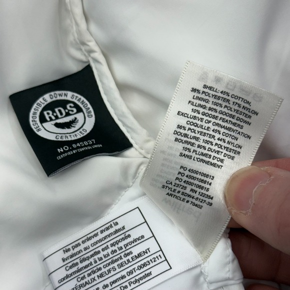 WILFRED Duvet Goose Down Long Puffer Jacket Women XS White Coat Parka Aritzia - Picture 5 of 10